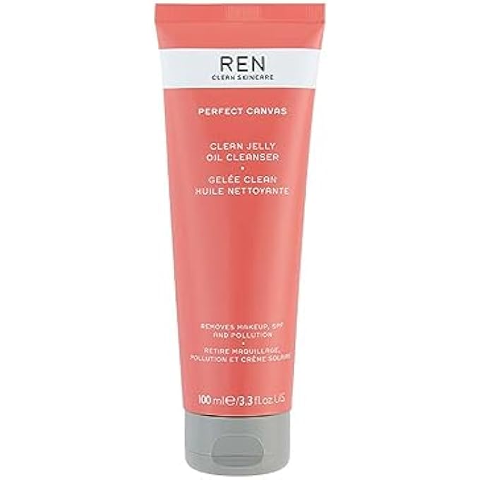 REN CLEAN SKINCARE - PERFECT CANVAS CLEAN JELLY OIL CLEANSER - TRI-PHASE FACIAL CLEANSER TRANSFORMS FROM CLEANSING JELLY TO FACIAL OIL TO CLEANSING MILK - NATURAL VEGAN FACE CLEANSER, 100 ML - Image 1